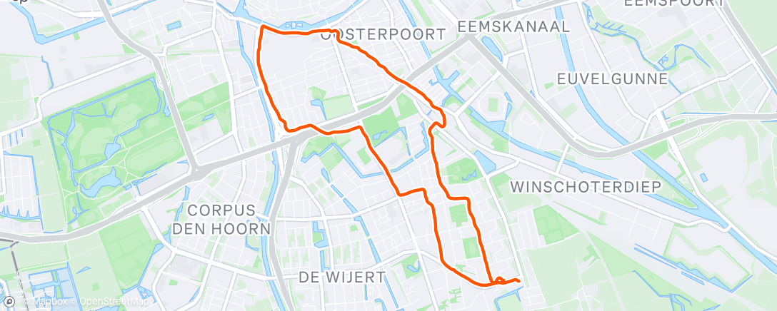 Map of the activity, Morning Run