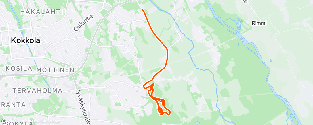 Map of the activity, Evening Mountain Bike Ride
