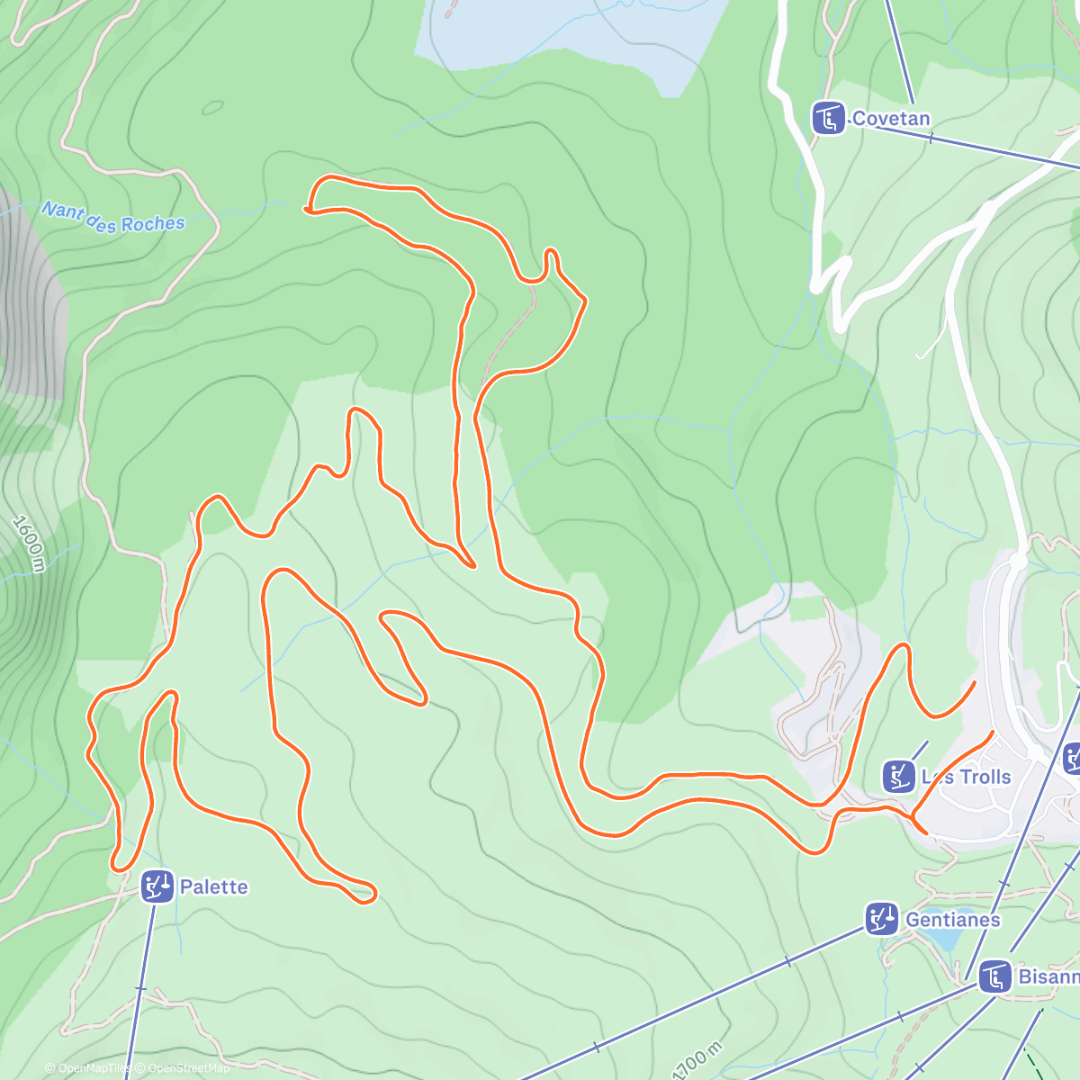 Карта физической активности (Bien arrivés aux Saisies)