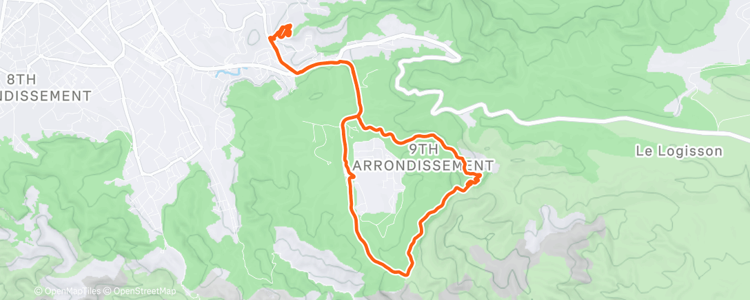 Map of the activity, Course à pied matinale