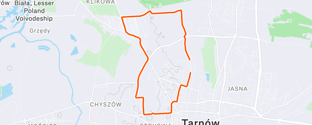 Map of the activity, Bieganko