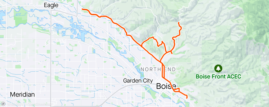 Map of the activity, Squeezing in last ride at home for awhile.