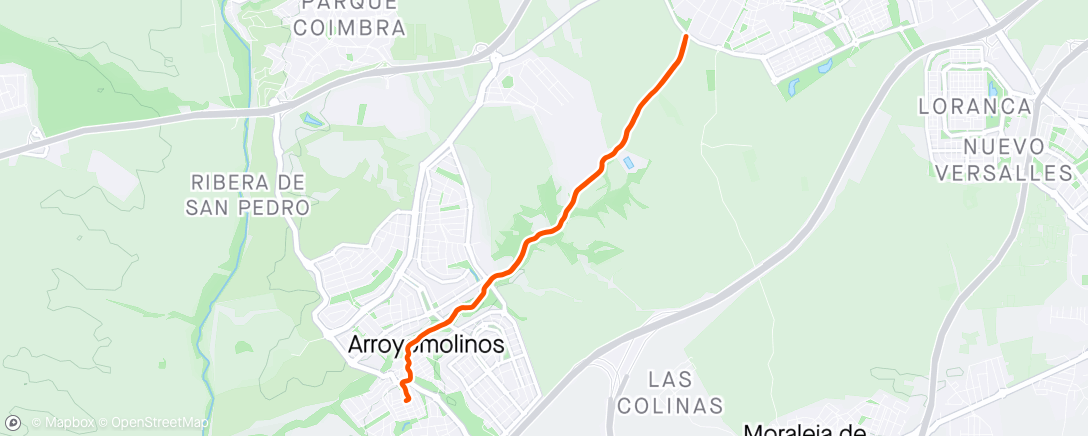 Map of the activity, Paseo al sol