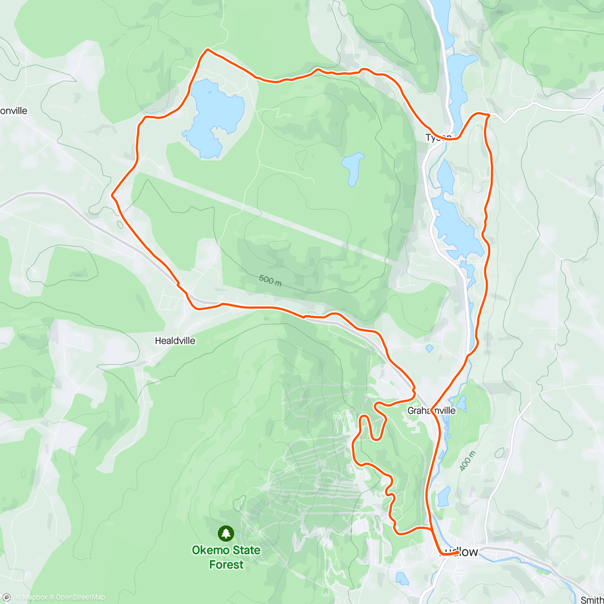 Map of the activity, Patch Brook - good for moose poop, not as good for cycling.