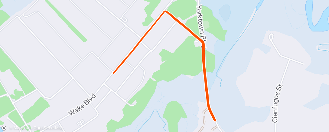 Map of the activity, Afternoon Run