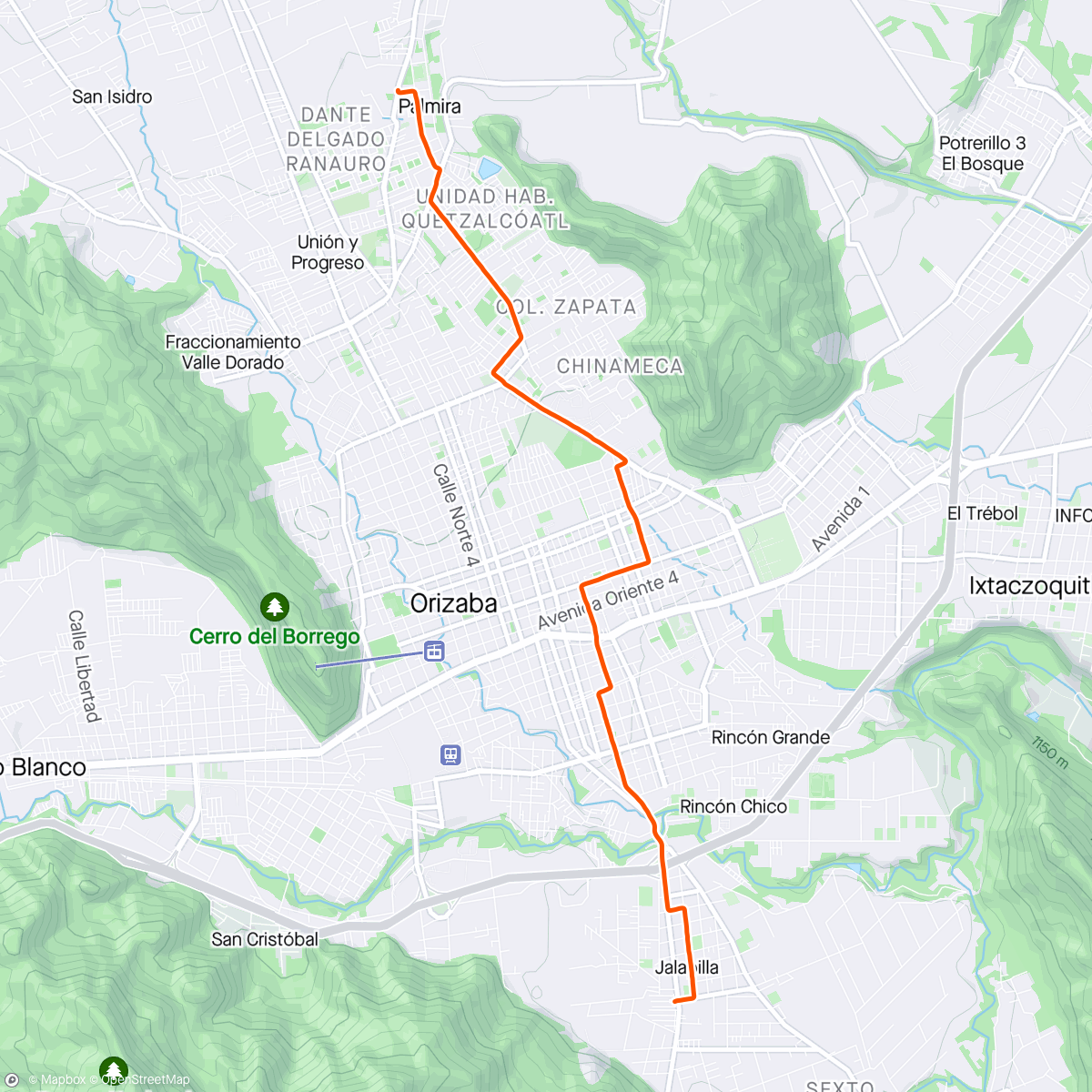 Map of the activity, Acueducto - Lomas