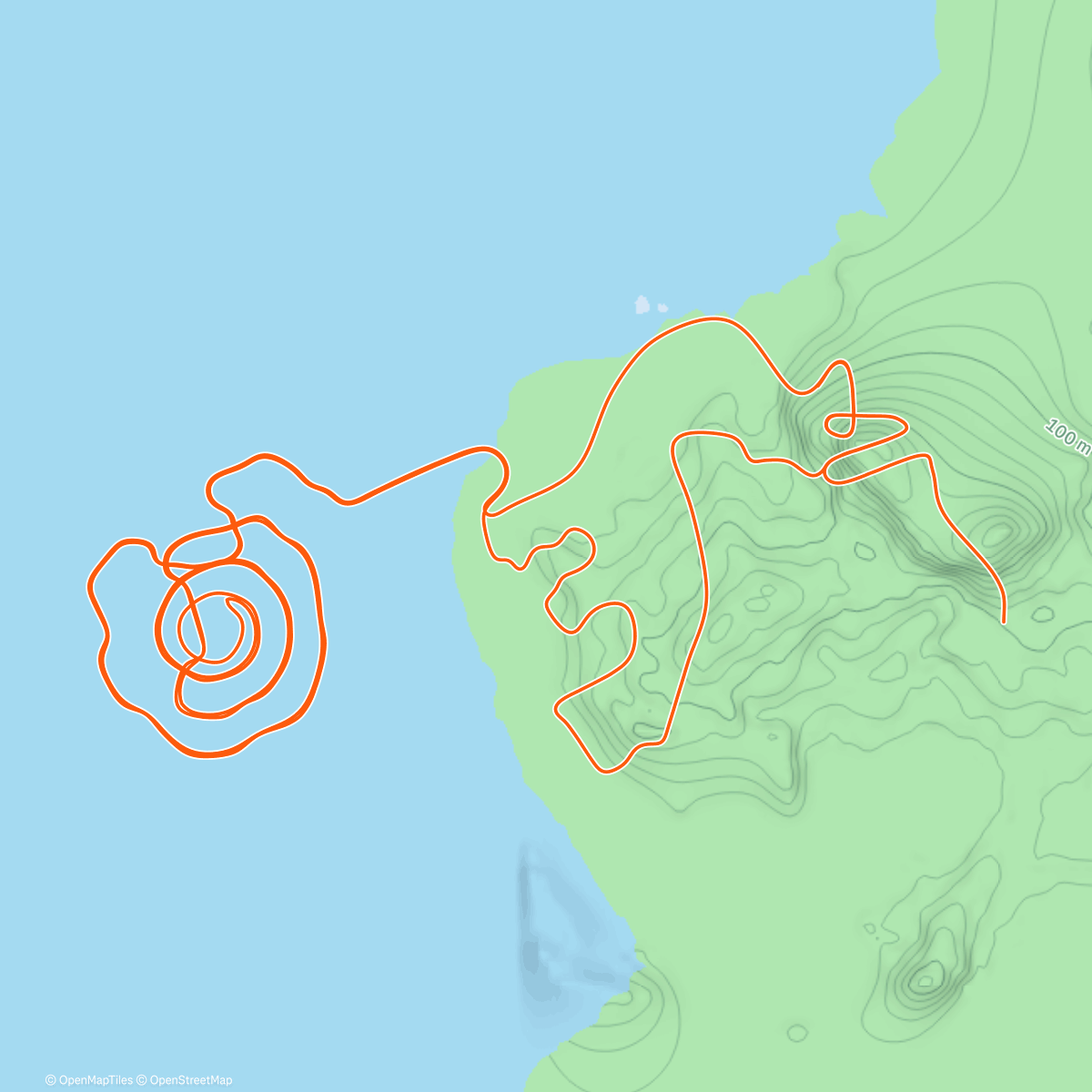Map of the activity, 20251226: Zwift - Downtown Eruption in Watopia