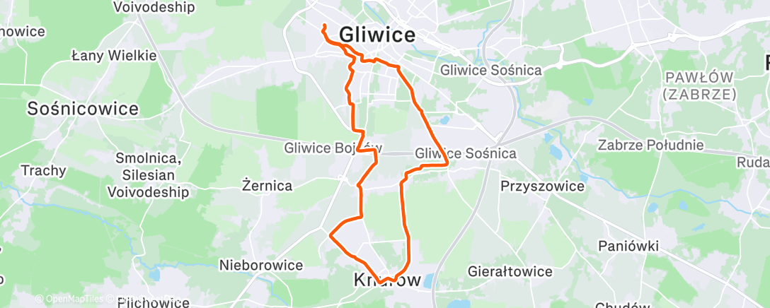 Map of the activity, Morning Run