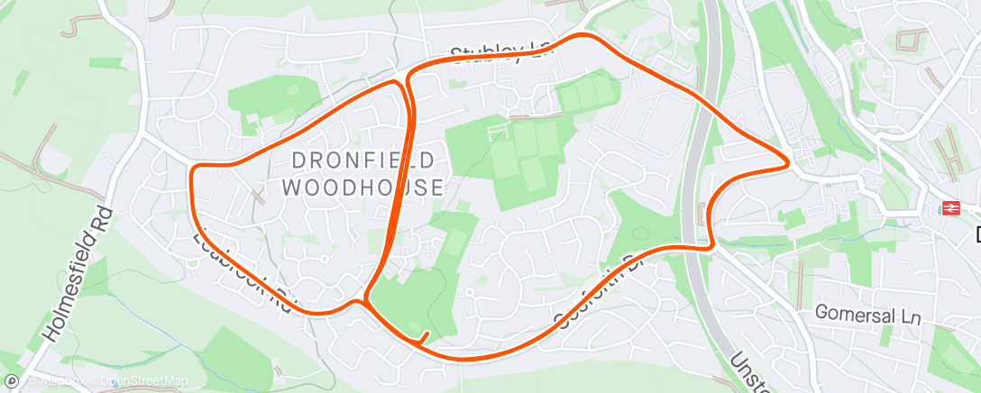 Map of the activity, Dronfield 10k
A Personal worse.
But quite happy with the time.