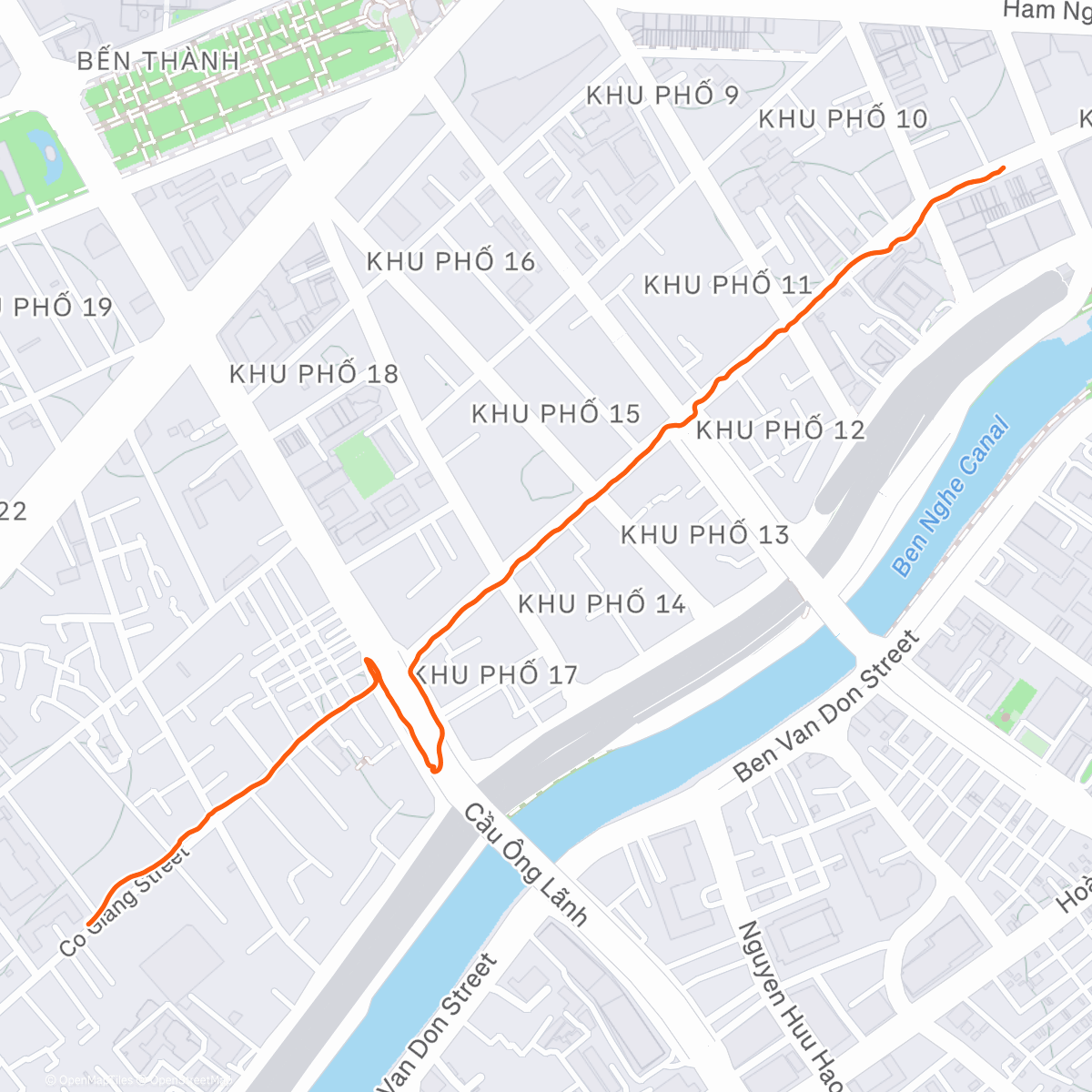 Map of the activity, A walk to the NYE celebrations
