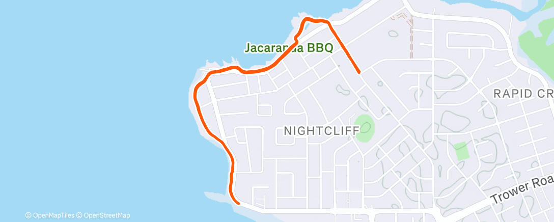 Map of the activity, Evening Run