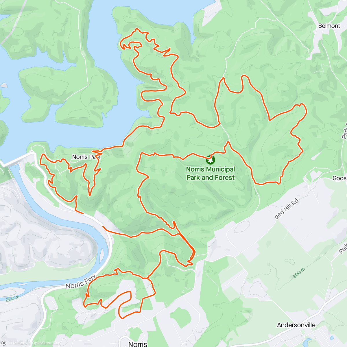 Mapa da atividade, Lake Norris Poker Run