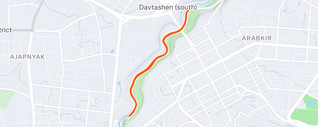 Map of the activity, Triclub Run