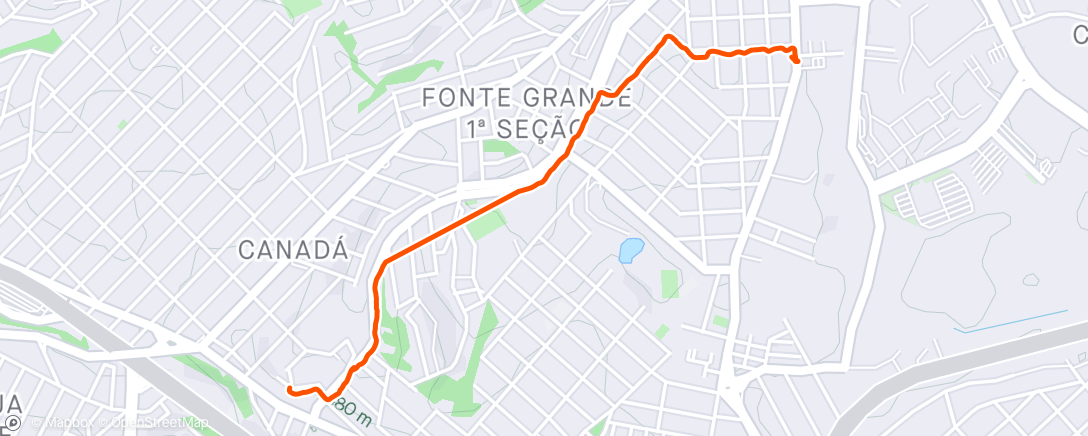 Map of the activity, Caminhada ida igreja