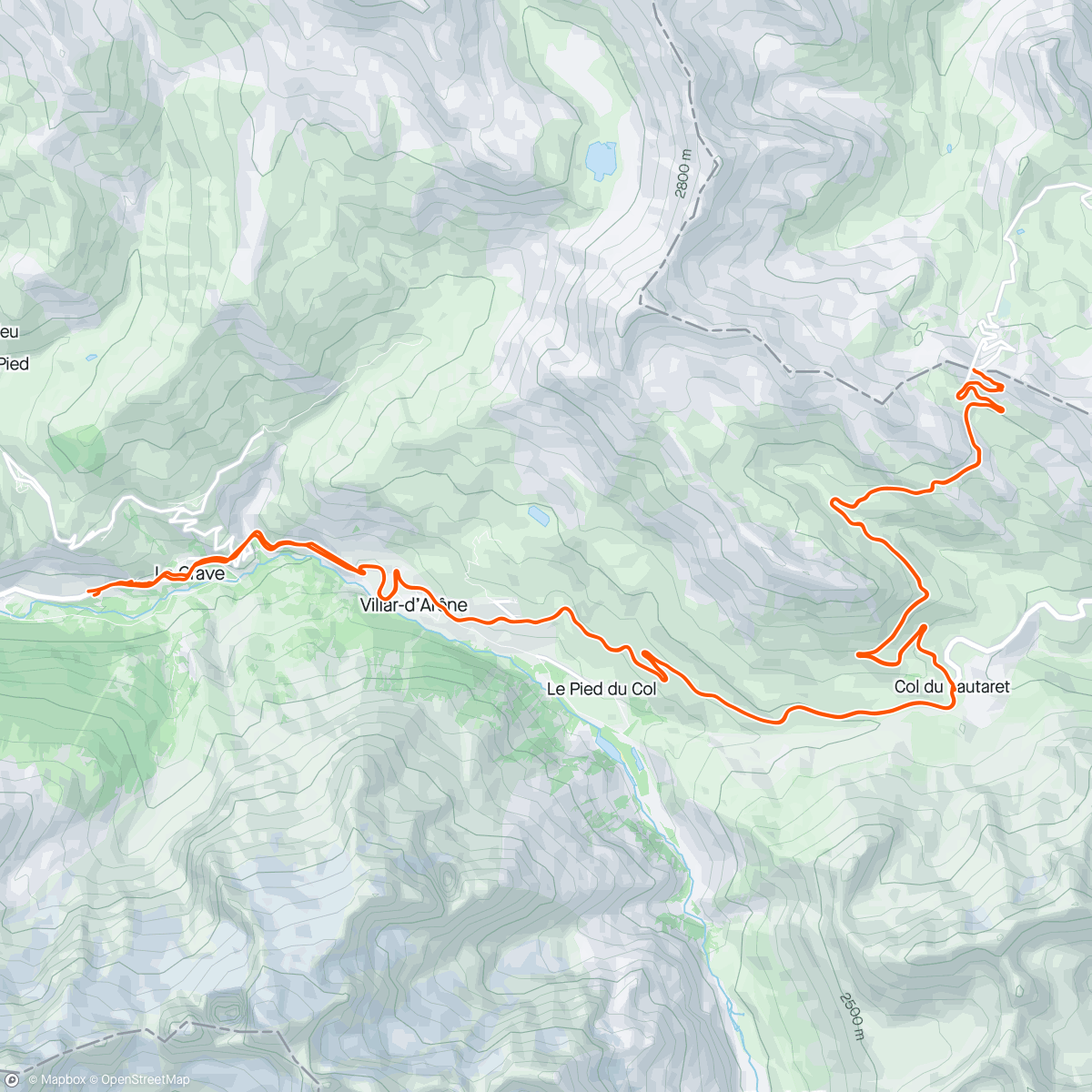 Mapa da atividade, Col du Galibier du coté qui compte pas et en commençant même pas du pied