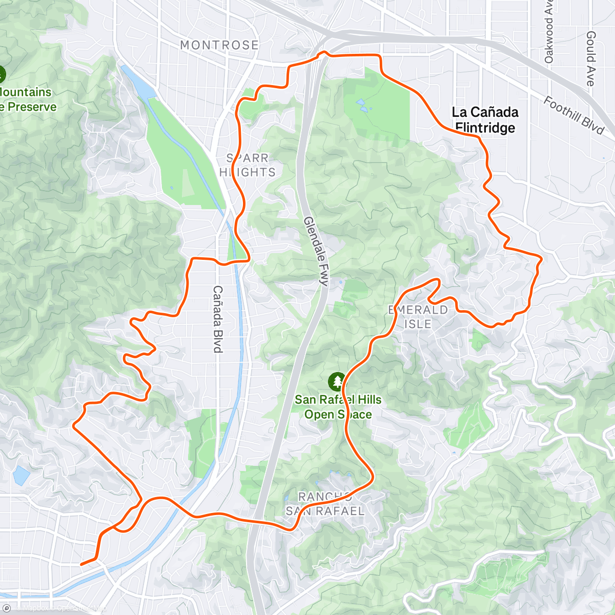 Map of the activity, San Rafael Run