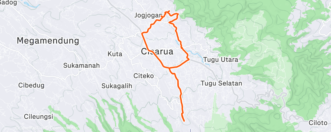 Map of the activity, Morning Trail Run