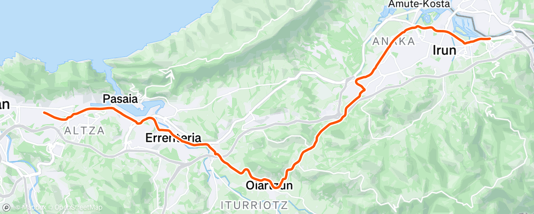 Map of the activity, Bicicleta por la mañana