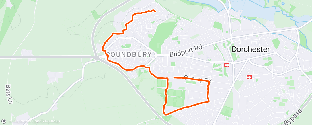 Map of the activity, 5km run