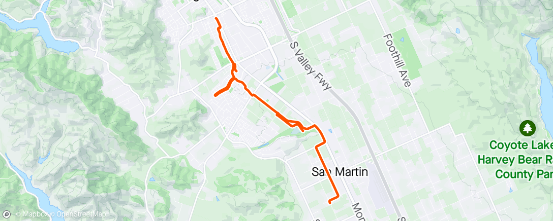 Map of the activity, Afternoon ride after work