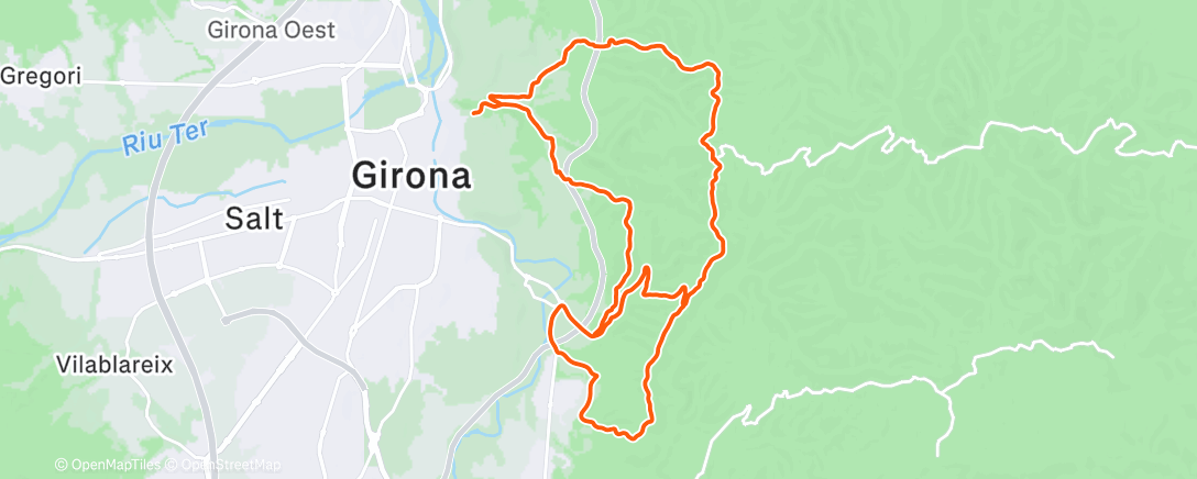 Map of the activity, Cycling