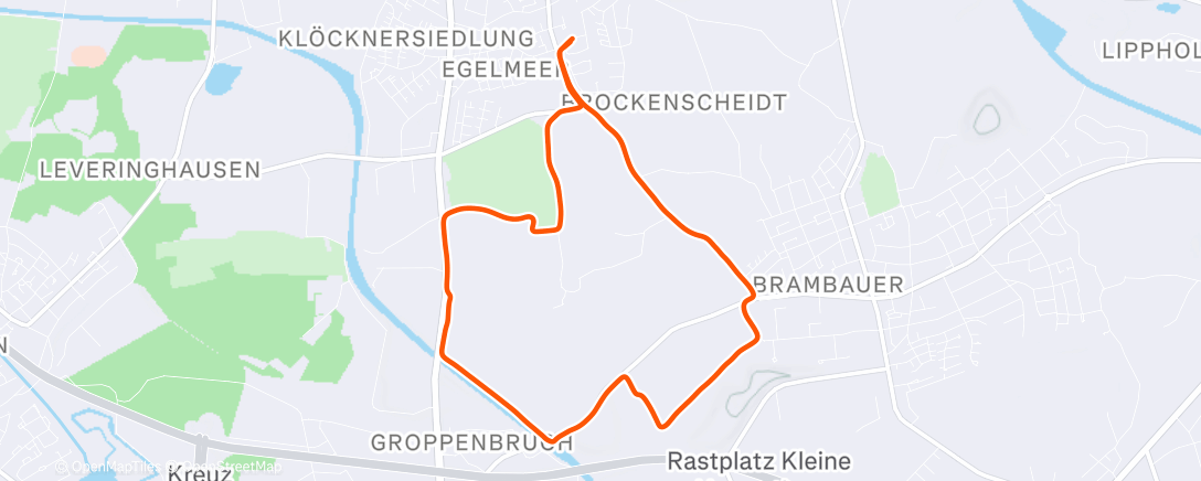 Map of the activity, Afternoon Run