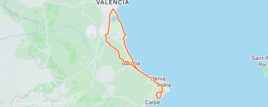 Map of the activity, Ciclismo