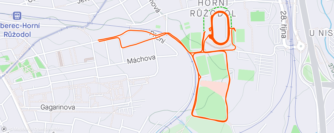 Map of the activity, 15x400m