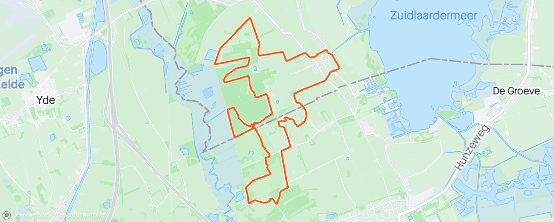 Map of the activity, Avondsessie trailrunning
