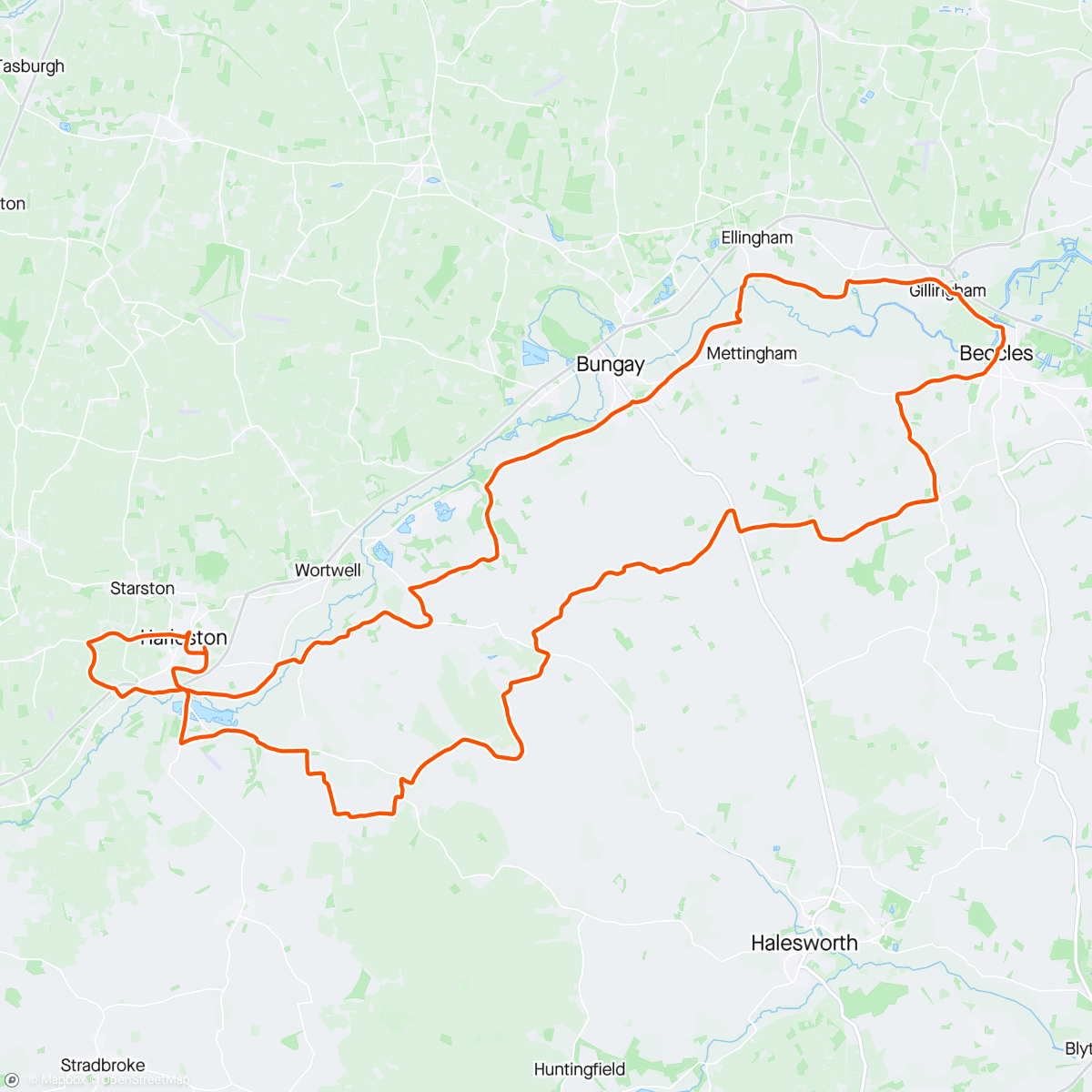 Map of the activity, Easy riding in the rain 👊🏽