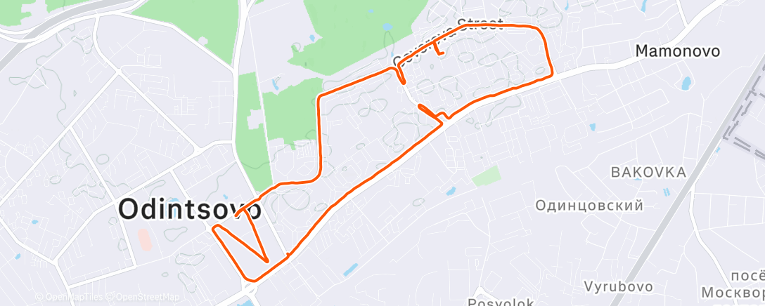 Map of the activity, Полуденный забег