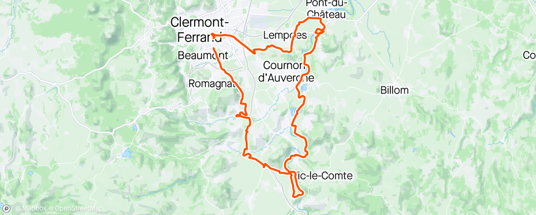 Map of the activity, VTT autour de l’Allier 🚴‍♂️