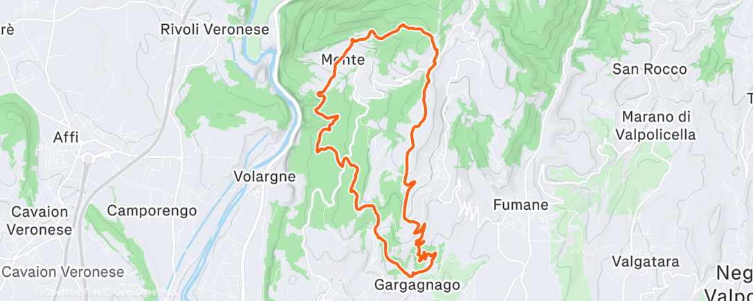 Map of the activity, Morning Trail Run