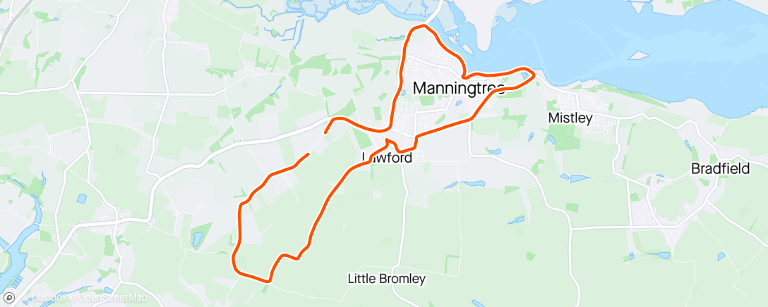Kaart van de activiteit “Manningtree Loop”