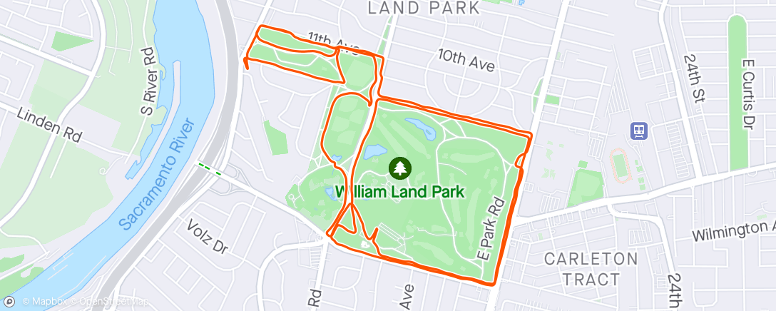 Mapa de la actividad, William Land Park. Not bad. I like populated spots.