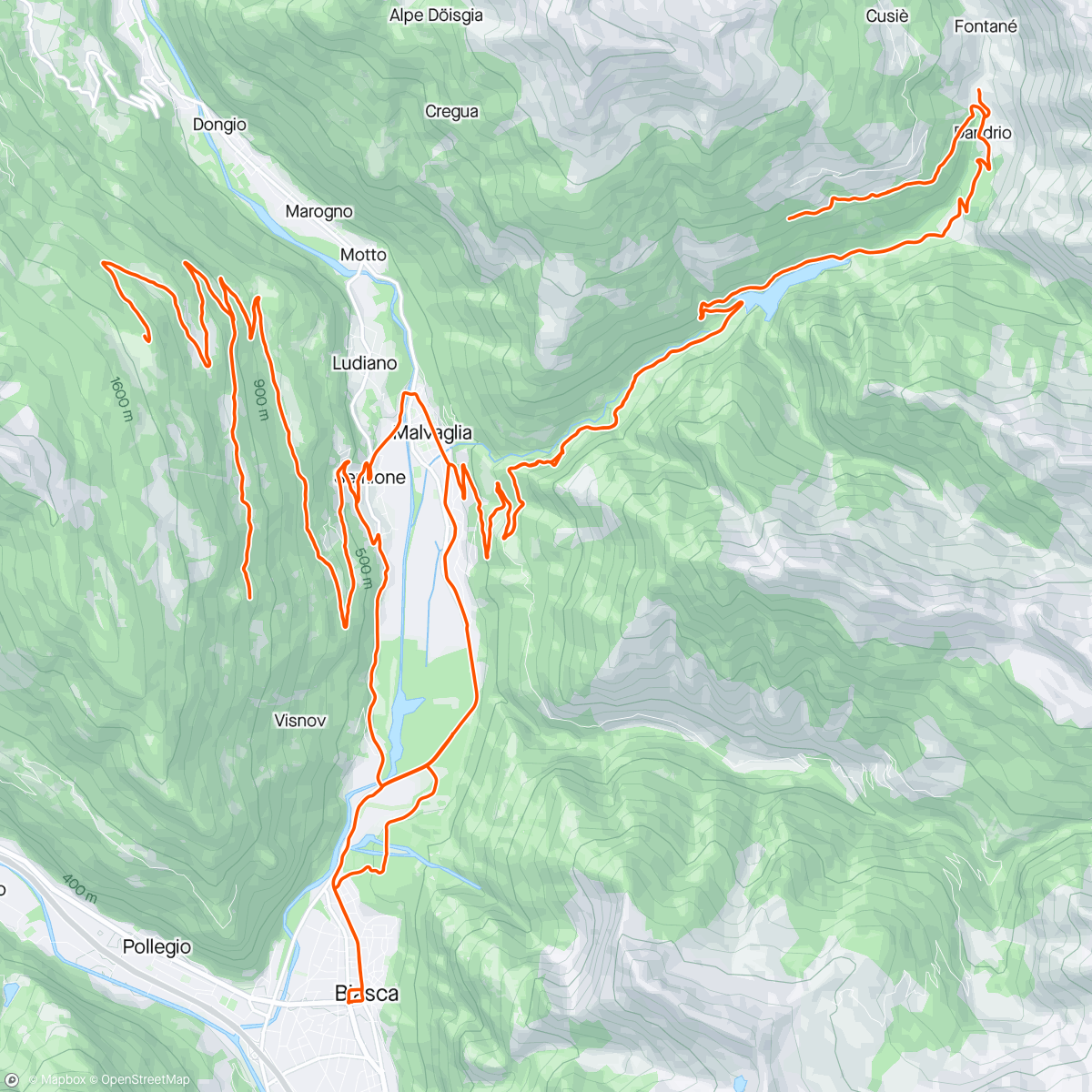 Map of the activity, Ticino Escape #1