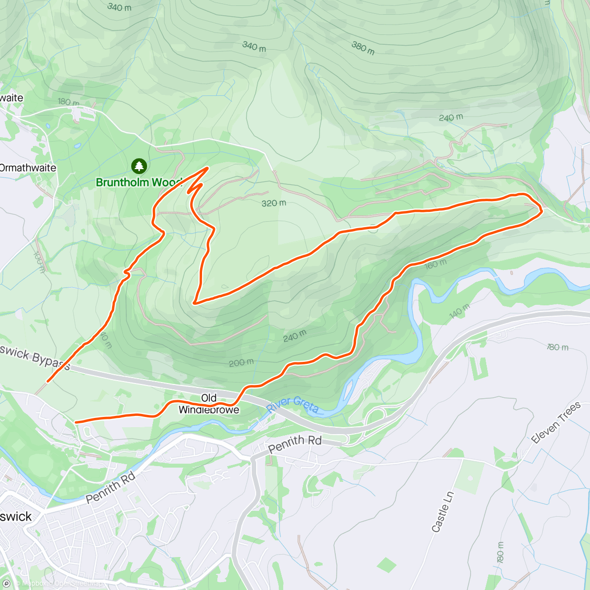Map of the activity, Latrigg before work