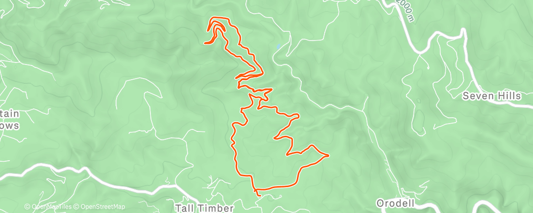 Map of the activity, Lunch Mountain Bike Ride