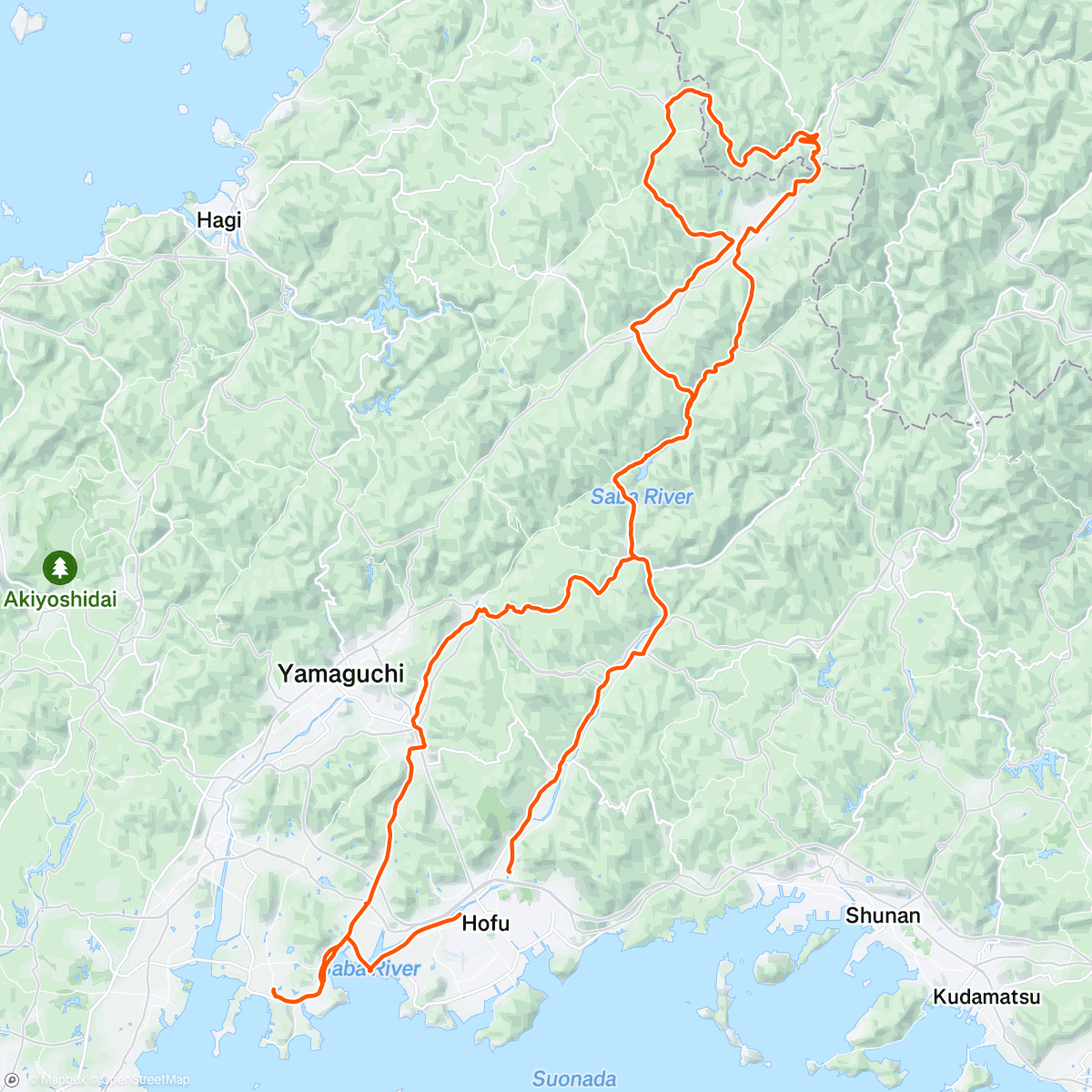 Map of the activity, 一線を画すサイクリングイベントの試走