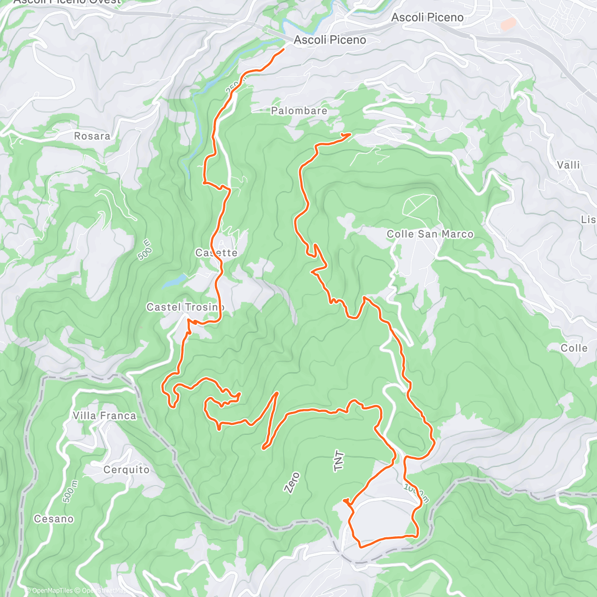 Map of the activity, 🍾 Brindisi Ascoli Trail Area 2025 ♠️