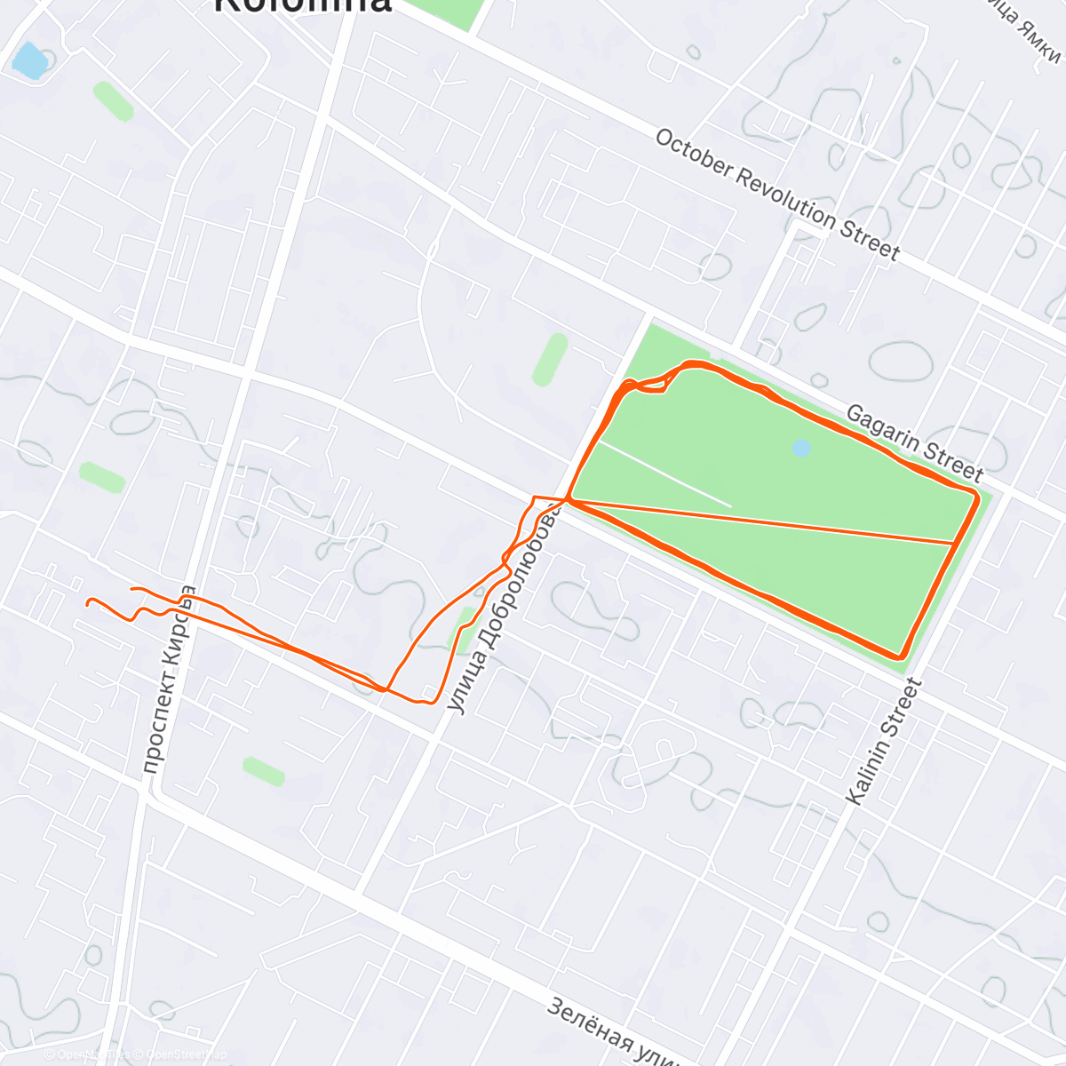 Map of the activity, Вечерний забег