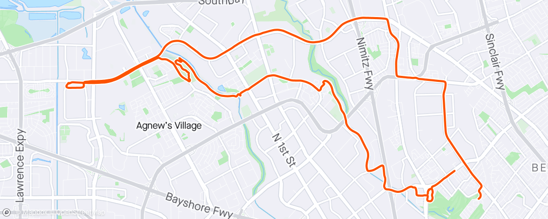 Map of the activity, Bike to Santa Clara - 4/24/24