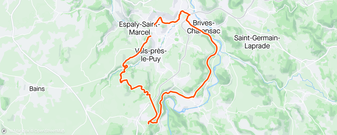 Map of the activity, Trail de nuit