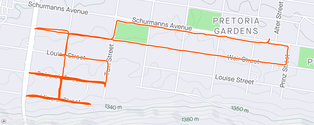 Map of the activity, 8×400's ☀️