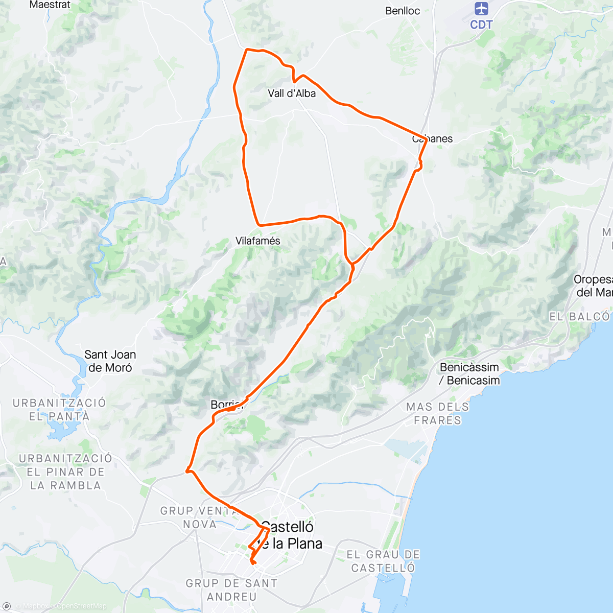 Map of the activity, CS, la Barona , vall d'Alba,Cabanes , CS
