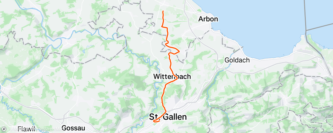 Map of the activity, Fahrt am Morgen
