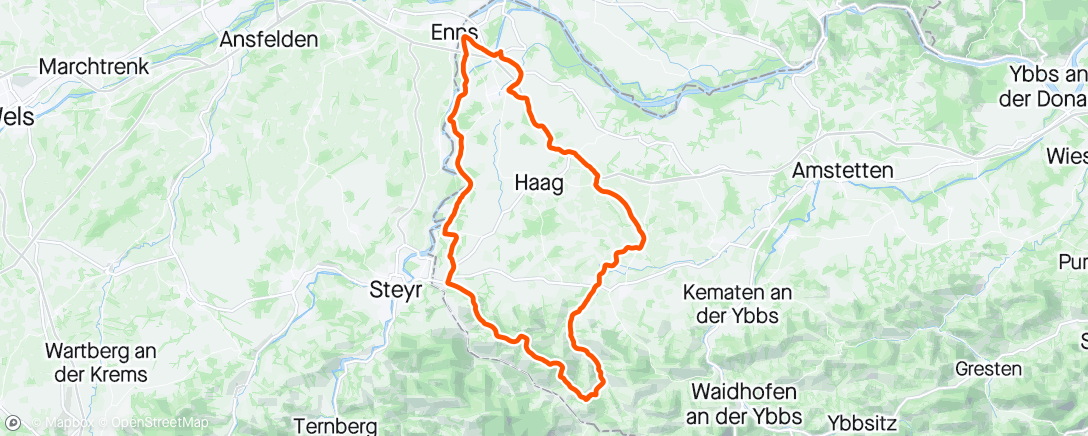 Map of the activity, Kürnberg über Ertl