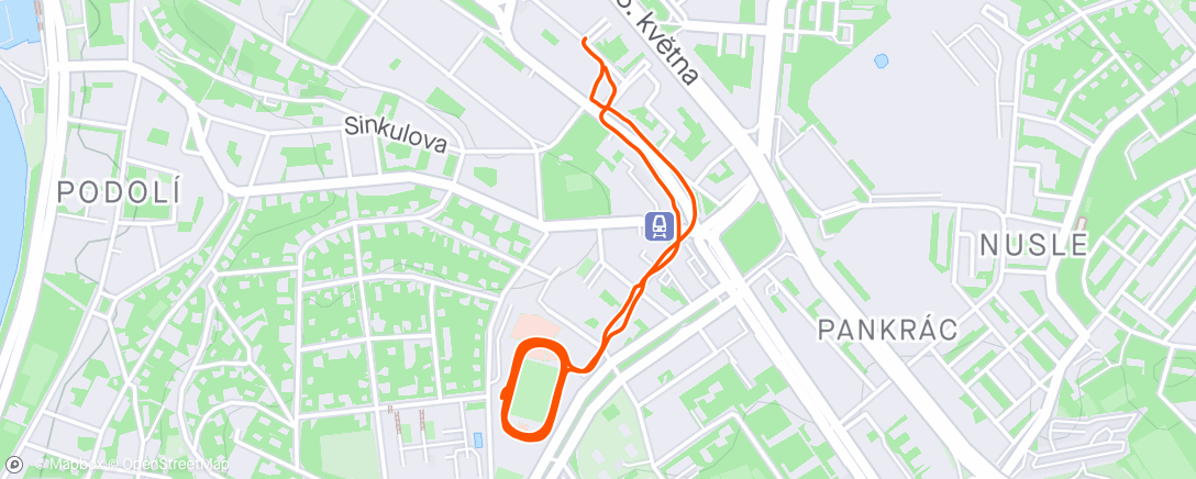 Map of the activity, 4x800m