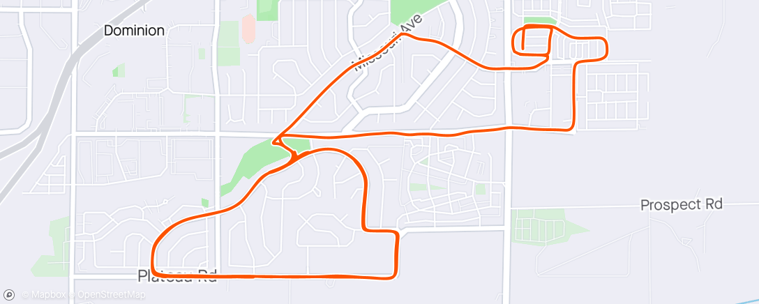 Map of the activity, 3x1.5 miles