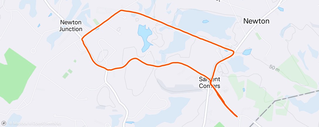 Map of the activity, Afternoon Run